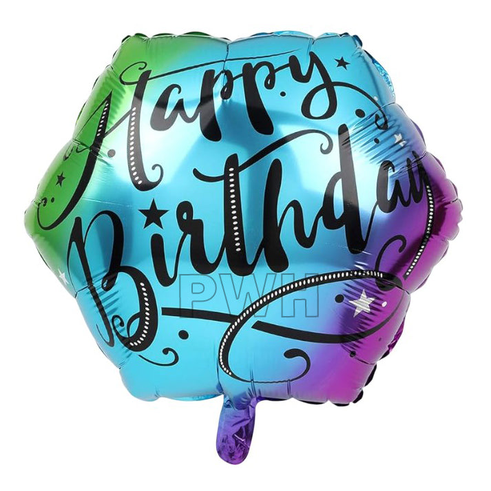22" Happy Birthday Hexagonal Foil Balloon - Blue