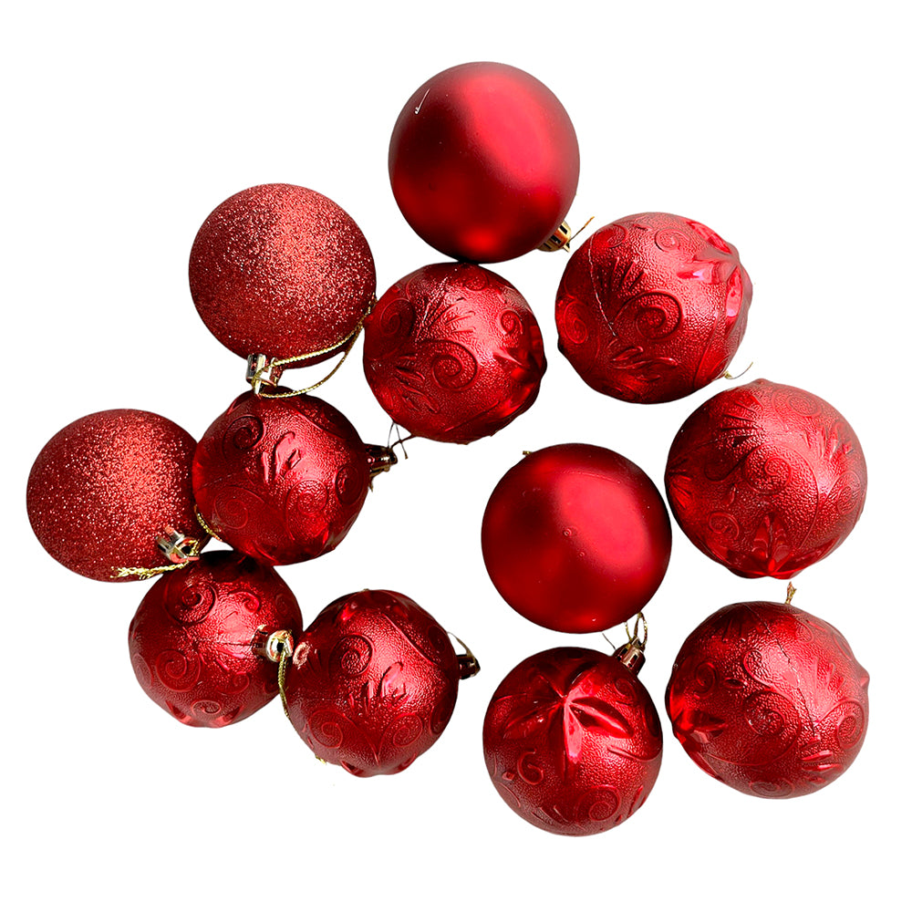 6cm Christmas Decoration Ornament/Balls Set - Assorted - Party wholesale hub