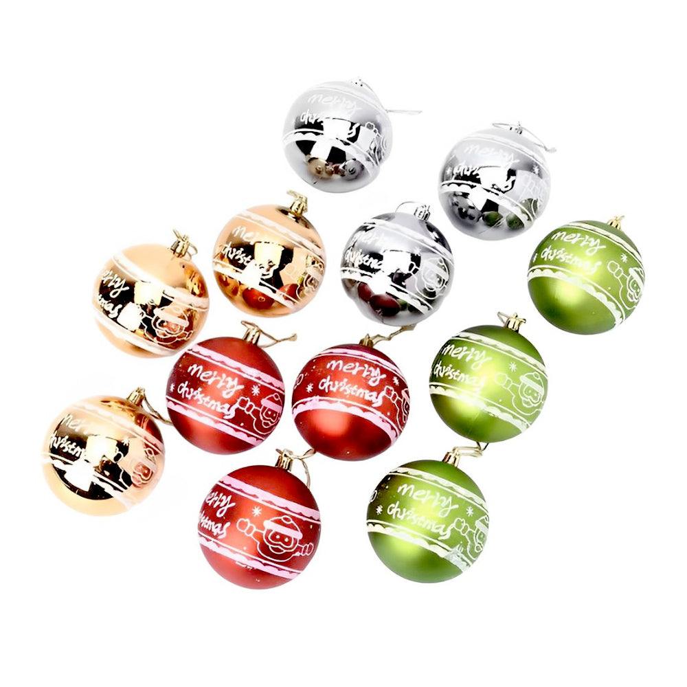8CM Christmas Decoration Ornament Balls Set - Assorted Colors Party wholesale hub