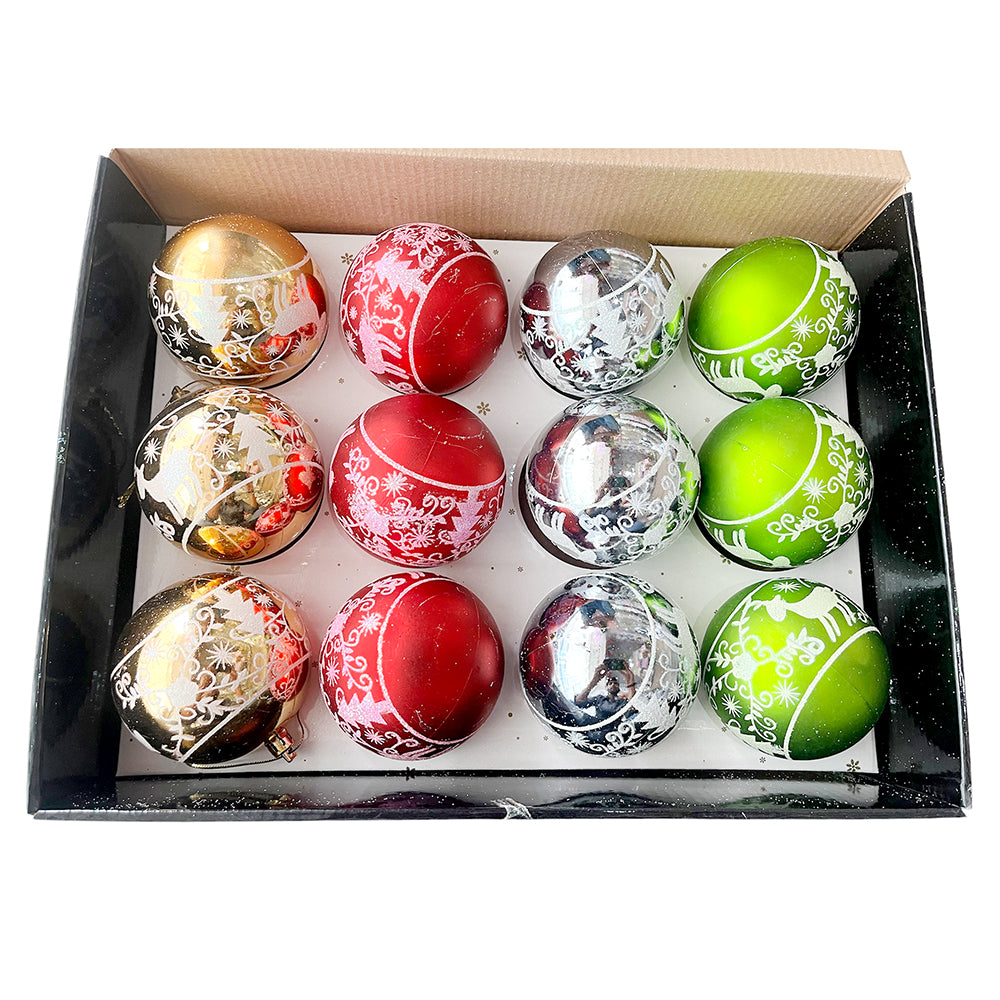 8CM Christmas Decoration Ornament Balls Set - Assorted Colors Party wholesale hub