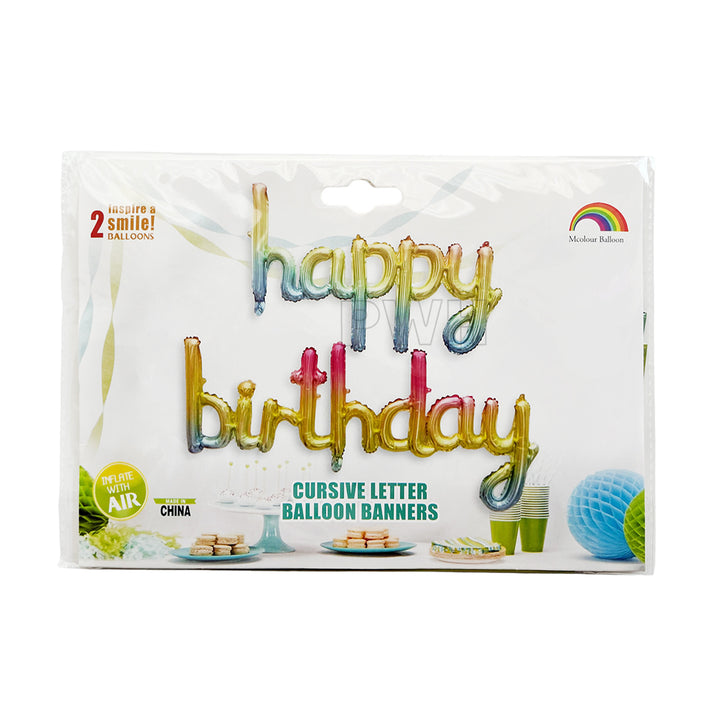 Happy Birthday CURSIVE Foil Banner