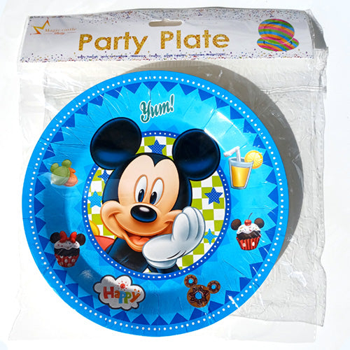 Mickey Mouse Theme Paper Food Plates - Pack - Party Wholesale Hub