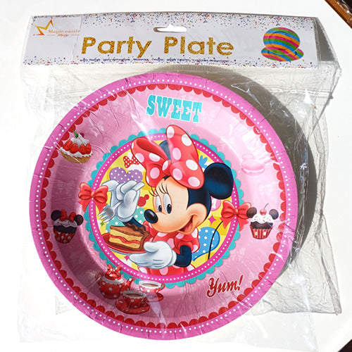 Minnie Mouse Theme Paper Food Plates - Pack - Party Wholesale Hub