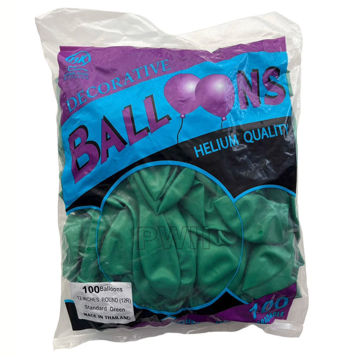 12" Standard Latex Balloons [100 pcs pack] - Green