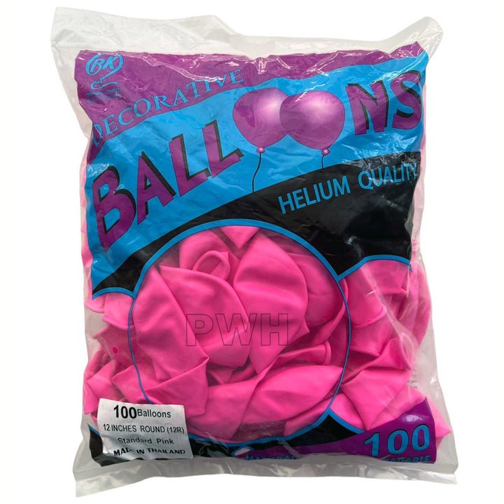 12" Standard Latex Balloons [100 pcs pack] - Pink