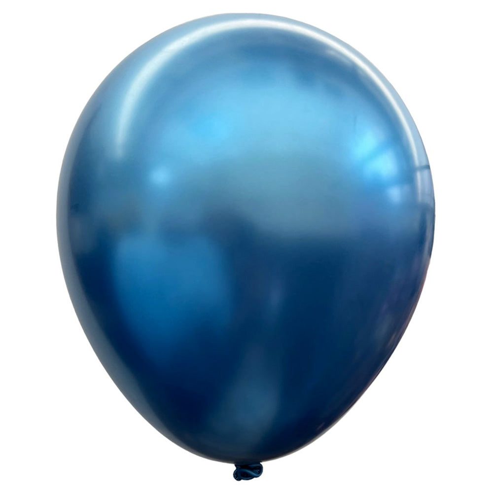 12" Super Glow Latex Chrome Balloons [50 pcs pack] Isolated - Blue - Party Wholesale Hub