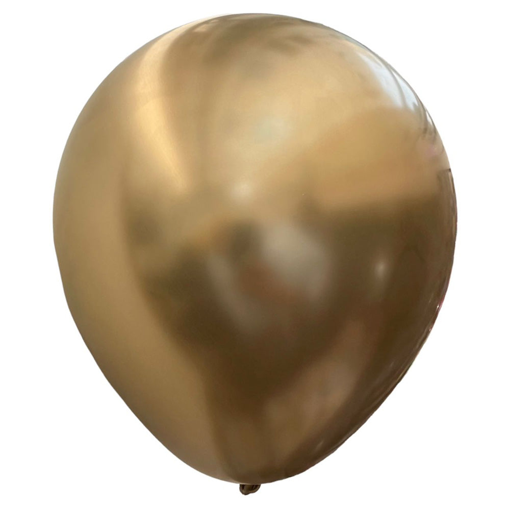 12" Super Glow Latex Chrome Balloons [50 pcs pack] Isolated - Golden - Party Wholesale Hub
