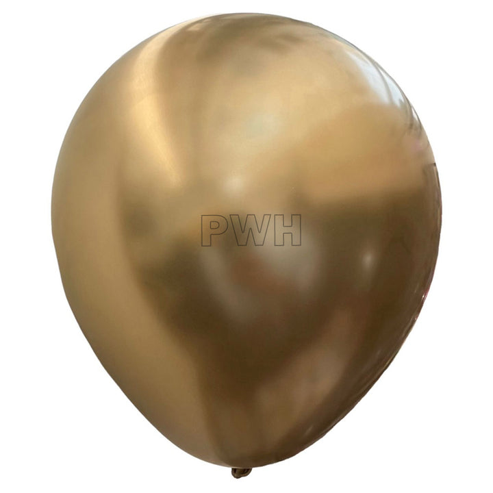 12" Super Glow Latex Chrome Balloons [50 pcs pack] - Golden