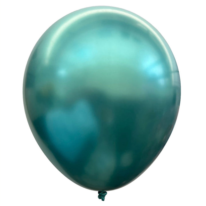12" Super Glow Latex Chrome Balloons [50 pcs pack] Isolated - Green - Party Wholesale Hub