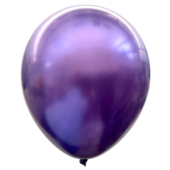 12" Super Glow Latex Chrome Balloons [50 pcs pack] Isolated - Purple - Party Wholesale Hub