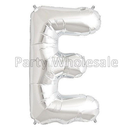 16" STANDARD Foil Alphabet Balloons- Silver (Letters A - Z)