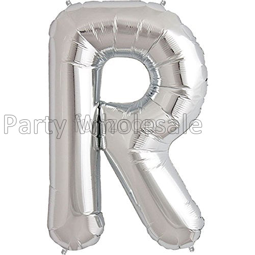 16" STANDARD Foil Alphabet Balloons- Silver (Letters A - Z)