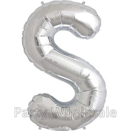 16" STANDARD Foil Alphabet Balloons- Silver (Letters A - Z)