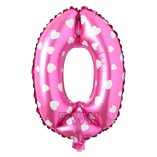 16" STANDARD Foil Number Balloons- Pink (Numbers 0 - 9)