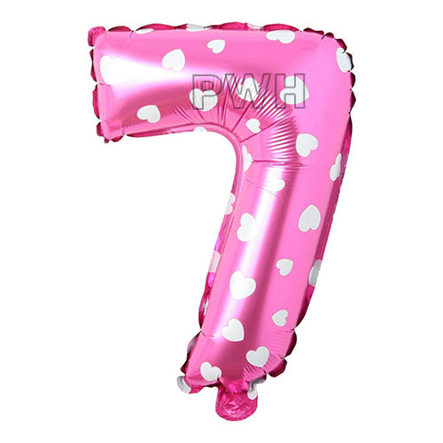 16" STANDARD Foil Number Balloons- Pink (Numbers 0 - 9)