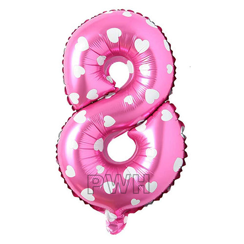 16" STANDARD Foil Number Balloons- Pink (Numbers 0 - 9)