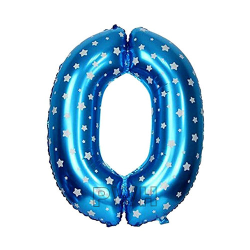 16" STANDARD Foil Number Balloons- Blue (Numbers 0 - 9)