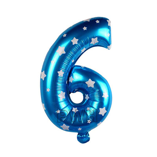 16" STANDARD Foil Number Balloons- Blue (Numbers 0 - 9)