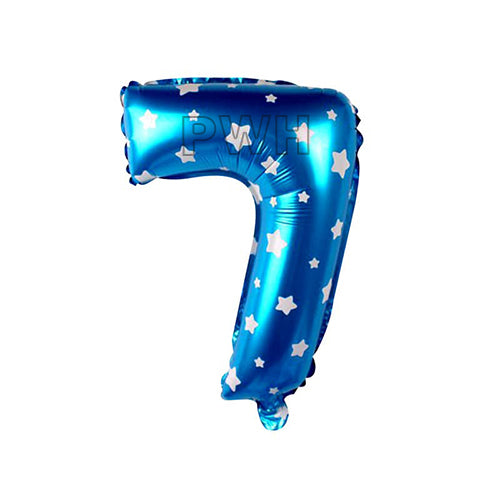 16" STANDARD Foil Number Balloons- Blue (Numbers 0 - 9)
