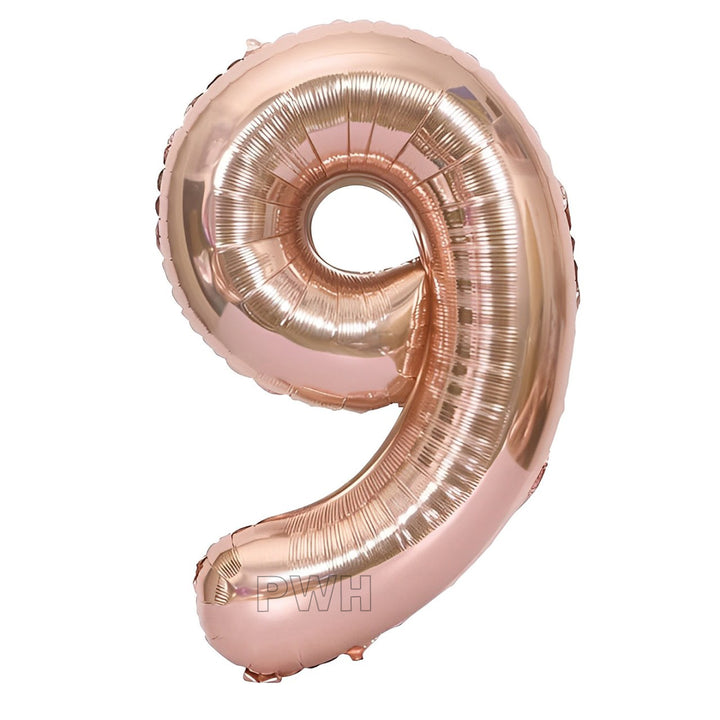 16" STANDARD Foil Number Balloons - RoseGold (Numbers 0 - 9)