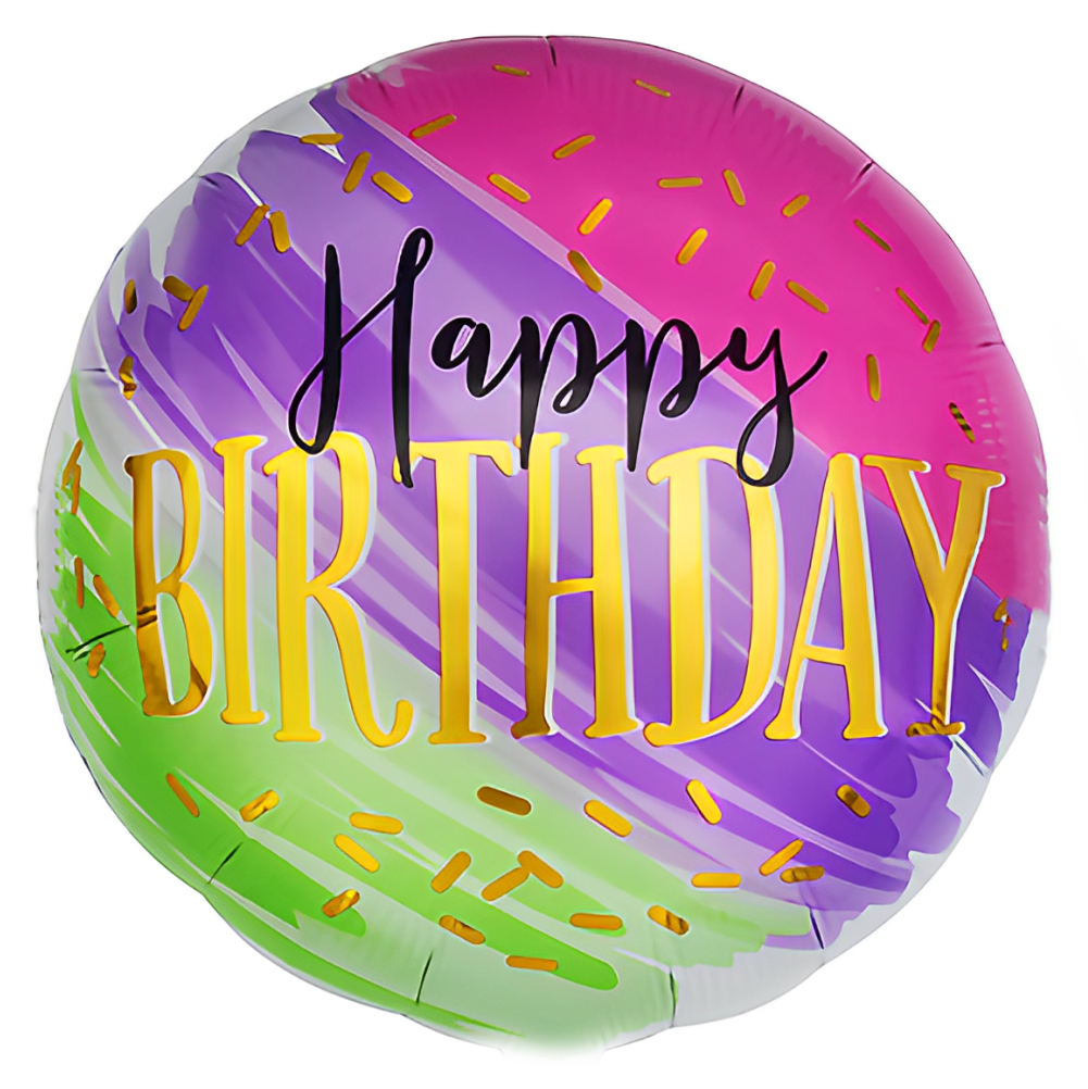 18" Happy Birthday Rainbow Gradient Foil Balloon - Party wholesale hub