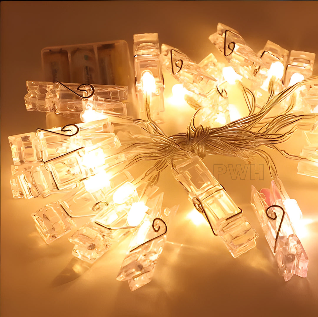 20 Pcs Photo Clips Battery Operated String Light