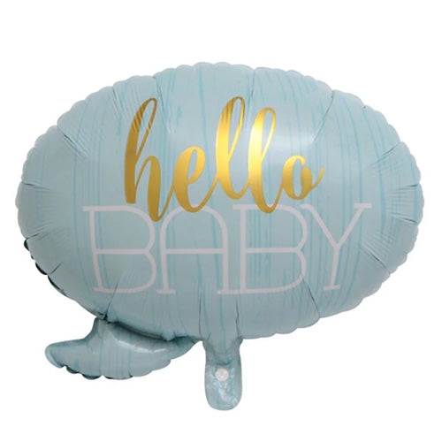 24" Hello Baby Boy Arrival Foil Balloon - Blue - Party Wholesale Hub