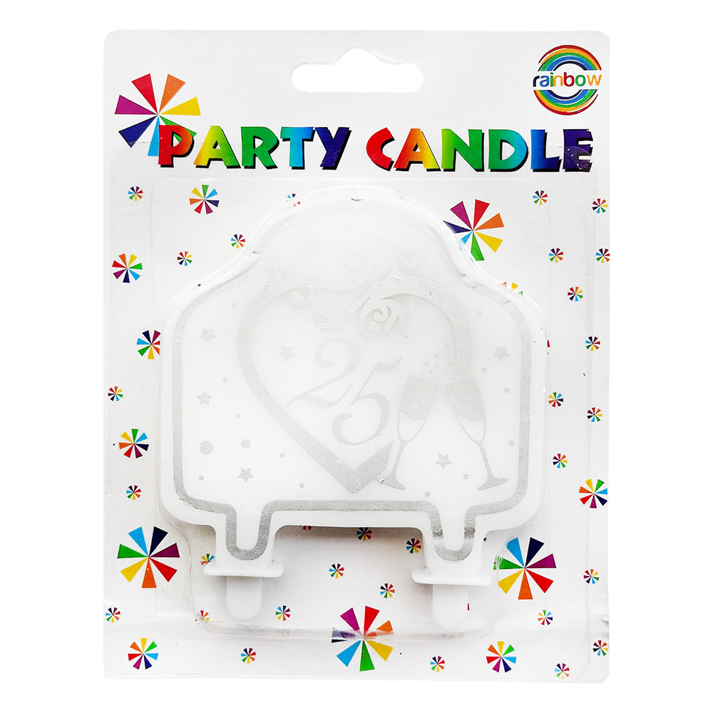 25th [Silver Jubilee] Milestone Celebrations Candle - Party wholesale hub