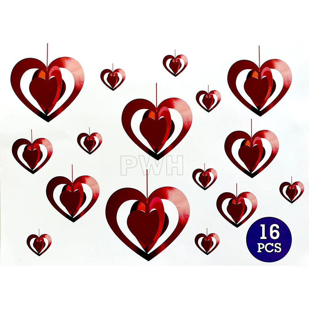 3D Love Decoration Kit (16 Pcs Set) - Red