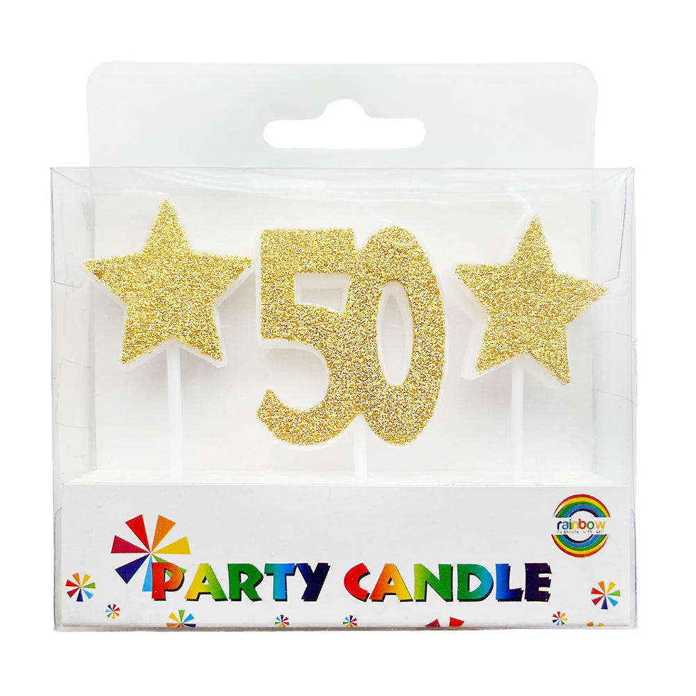 40th Milestone Stars Number Candle - Party Wholesale Hub