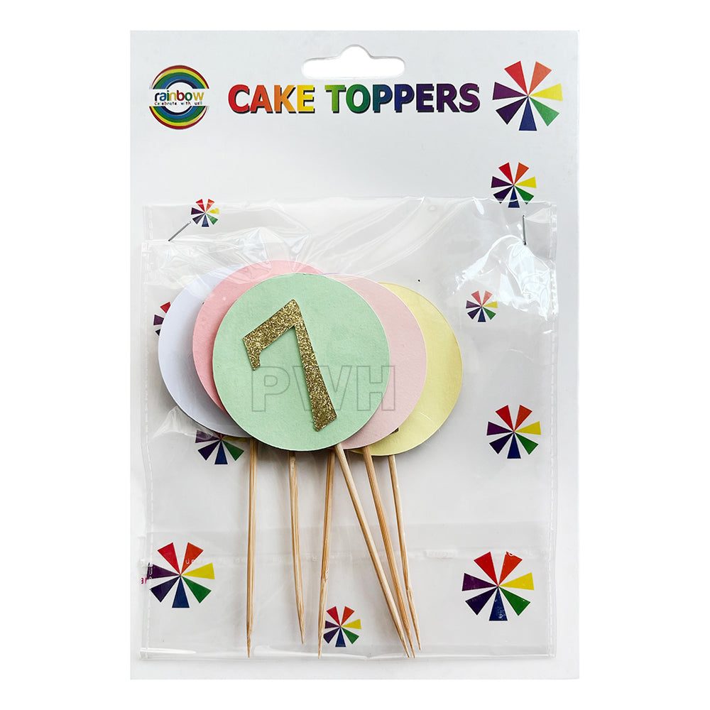 6Pc Birthday Number Cake Topper [0-9]