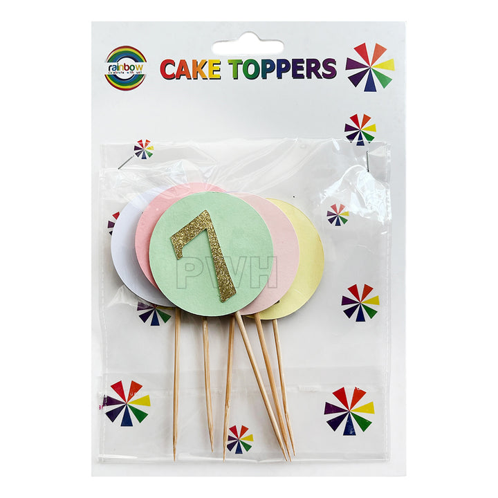 6Pc Birthday Number Cake Topper [0-9]