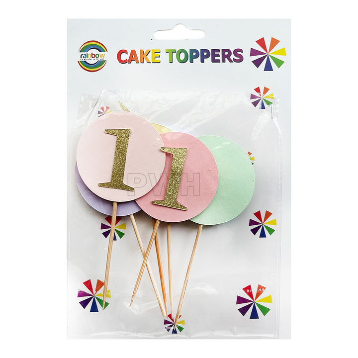 6Pc Birthday Number Cake Topper [0-9]