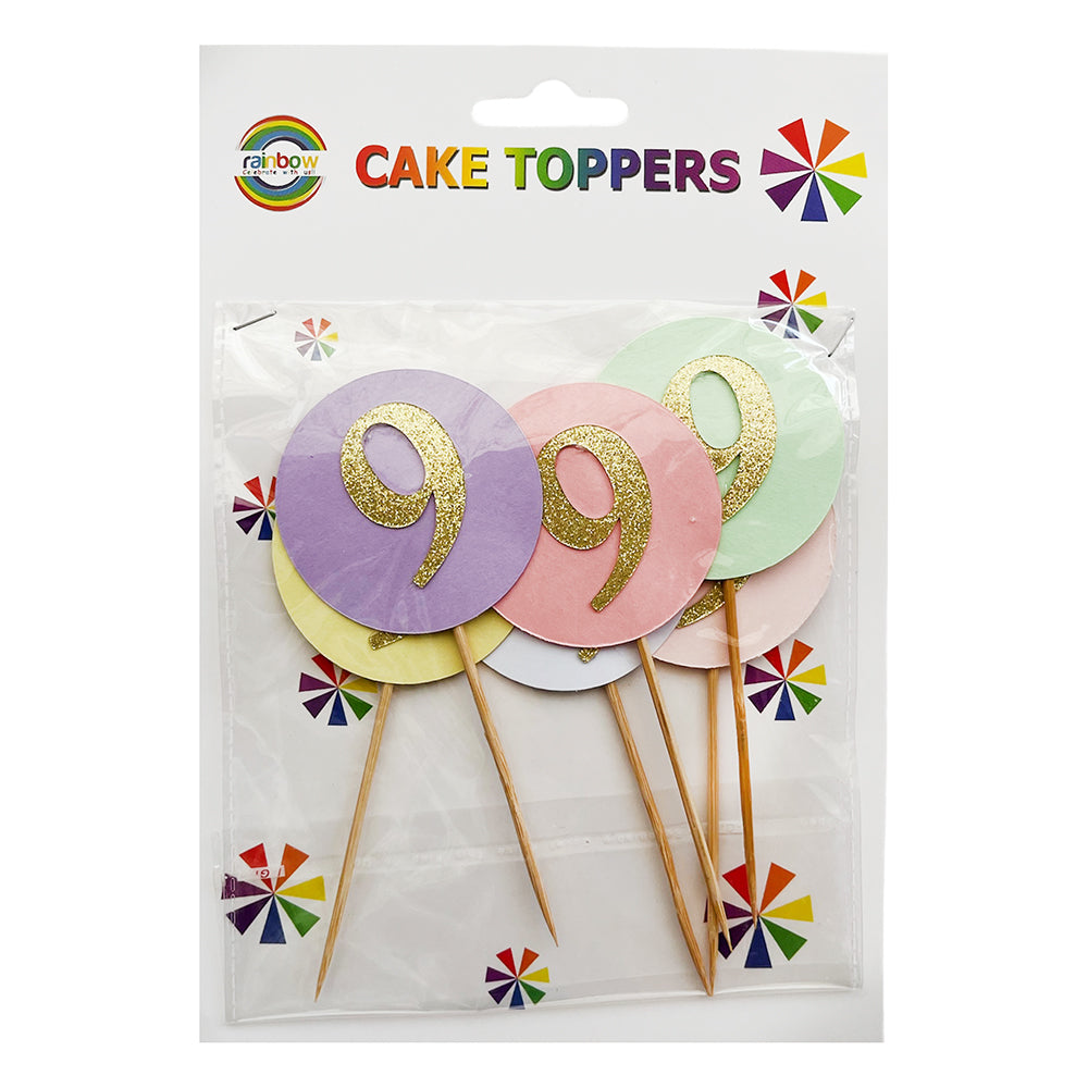 6Pc Birthday Number Cake Topper_0-9_Party wholesale hub