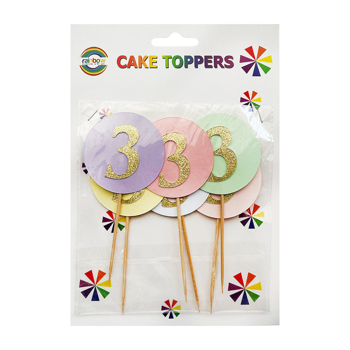 6Pc Birthday Number Cake Topper_0-9_Party wholesale hub