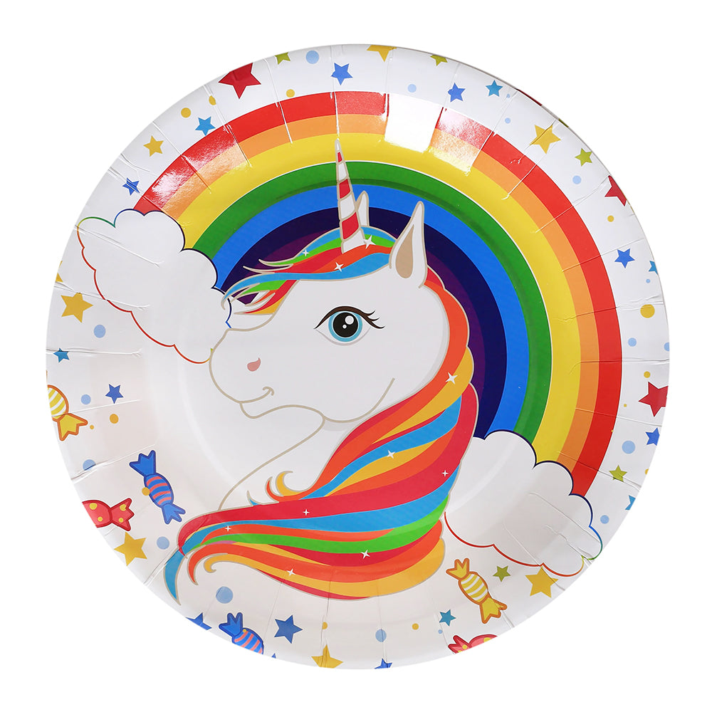 9" Unicorn Theme Paper Plates - Party wholesale hub