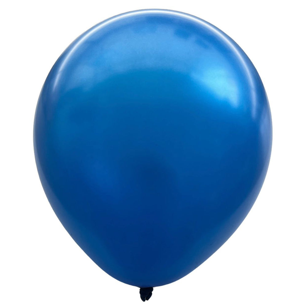 9" Metallic Pearl Latex Balloons - isolated - Blue - Party Wholesale Hub