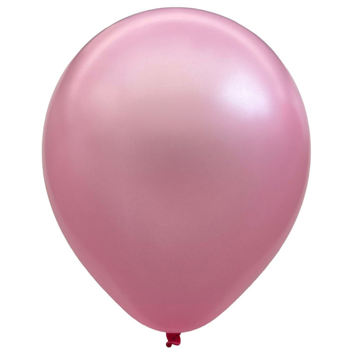 9" Metallic Pearl Latex Balloons - Isolated - Pink - Party Wholesale Hub