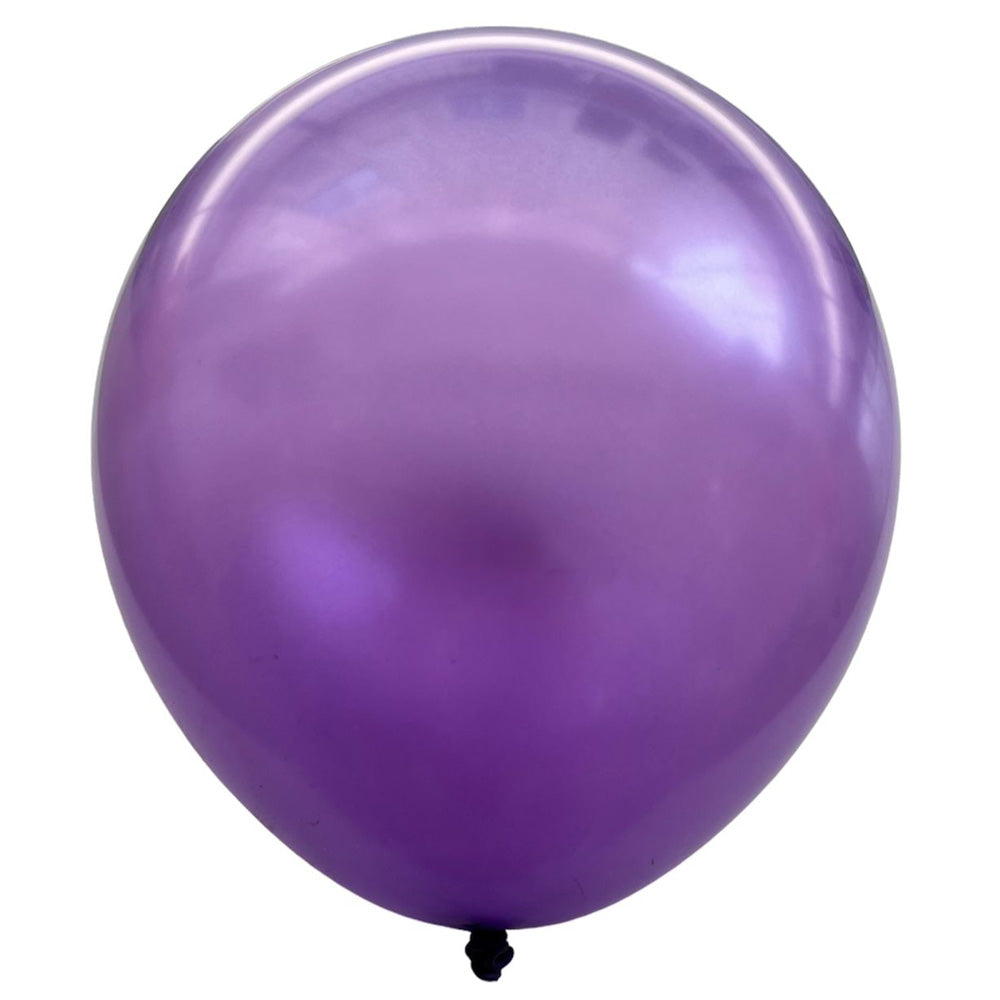 9" Metallic Pearl Latex Balloons - Isolated - Purple - Party Wholesale Hub