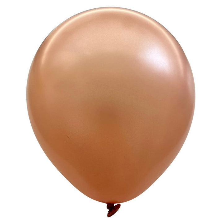 9" Metallic Pearl Latex Balloons - Isolated - Rose Gold - Party Wholesale Hub