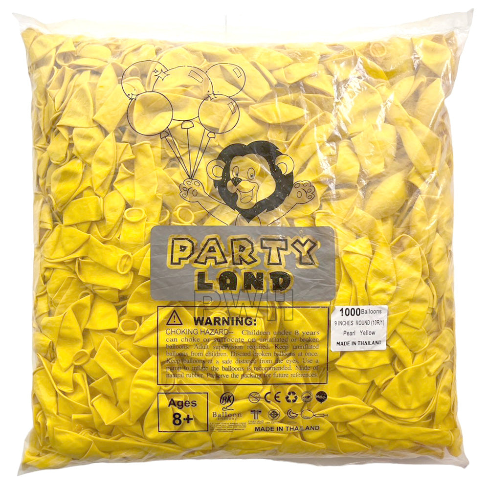 9" Metallic Pearl Latex Balloons [1000 pcs pack] - Yellow