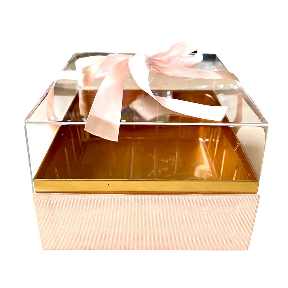 ACRYLIC GIFT HAMPER CAKE BOX SQUARE PARTY WHOLESALE HUB