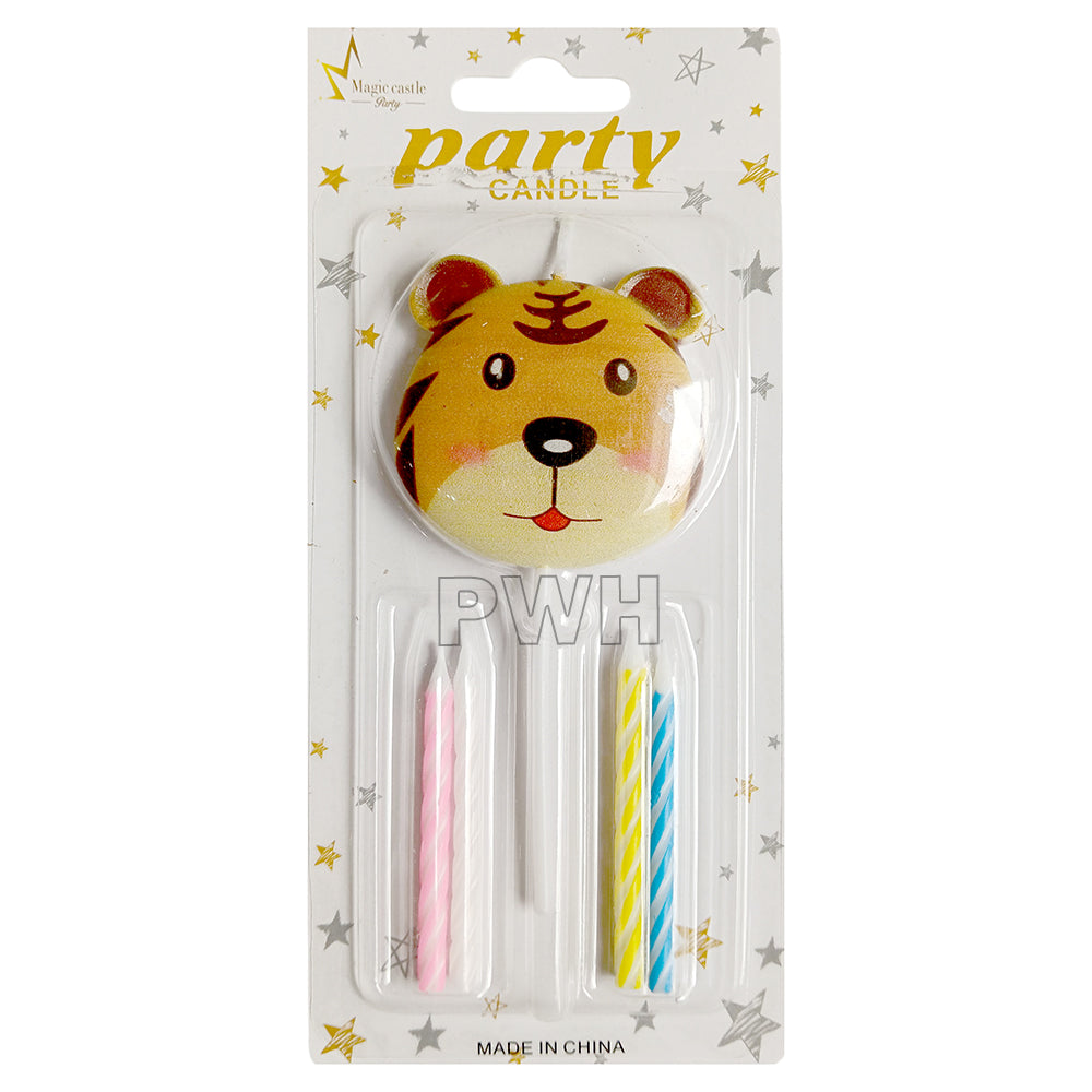 Animal Theme Face Printed Cake Candle