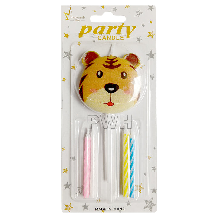 Animal Theme Face Printed Cake Candle
