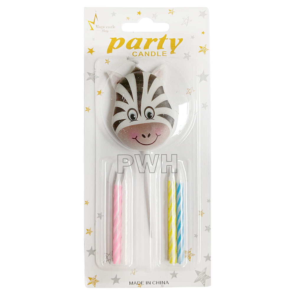 Animal Theme Face Printed Cake Candle