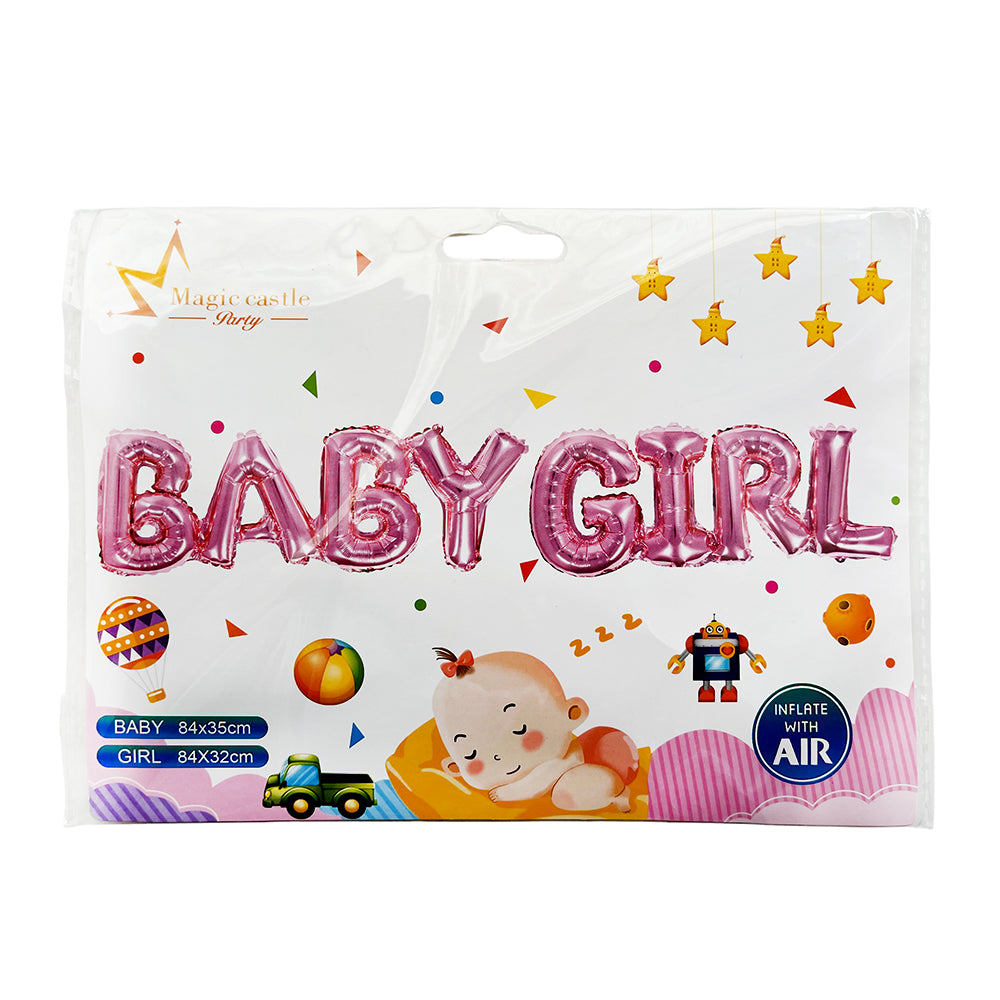 BABY GIRL CAPITAL Letters Foil Banner-Party wholesale hub