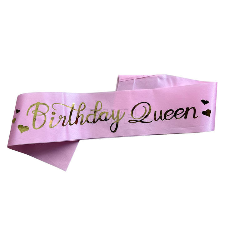 Birthday Queen Party Sash - Assorted