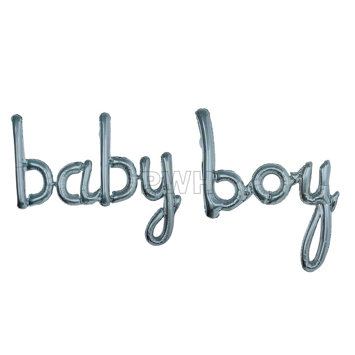 Baby Boy Script Foil Banner