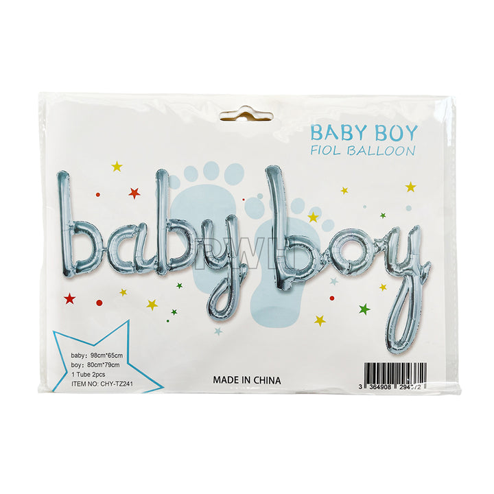 Baby Boy Script Foil Banner