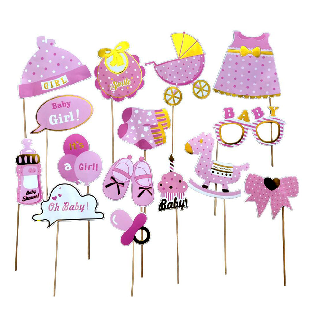 Baby Girl Arrival Photo Booth Props Set Party wholesale hub